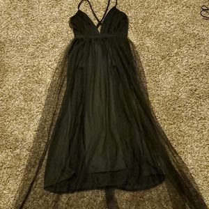 V-Neck Black Dress